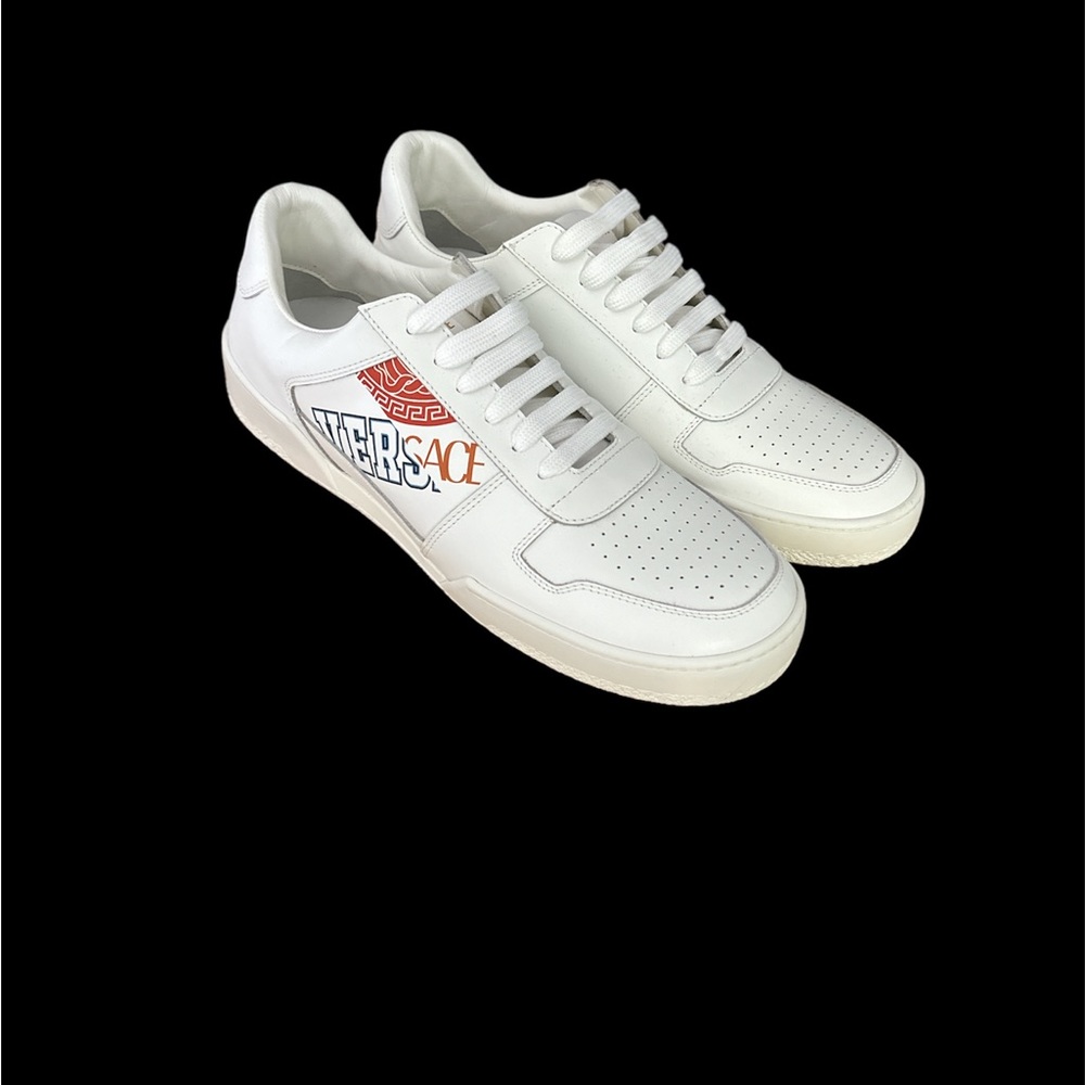 Versace Split Logo Leather Sneaker size 43.5 (US 10)